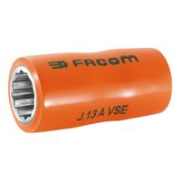 j10avse Facom 3/8 in Drive 10mm Insulated Standard Socket, 12 point, VDE/1000V, 43 mm Overall Length