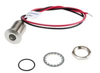 139-3368 RS PRO Green Panel Mount Indicator, 10.8 → 13.2V dc, 10mm Mounting Hole Size, Lead Wires Termination, IP67