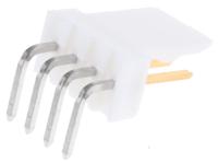 22-12-4042 Molex KK 254 Series Right Angle Through Hole Pin Header, 4 Contact(s), 2.54 mm Pitch, 1 Row, Unshrouded
