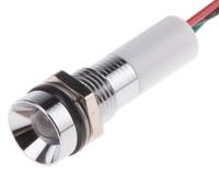 723-9444 RS PRO Panel Mount Indicator, 24V dc, 8mm Mounting Hole Size, Lead Wires Termination, IP67