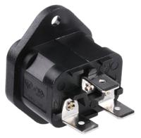 px057963 Bulgin C14 Flange Mount IEC Connector Male, 10A, 250 V
