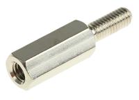 304312040050 Essentra Standoff, M3 x M3 Thread, 12mm Body, Brass, Male/Female, 8mm Stud