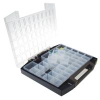134897 Raaco 45 Cell Grey PC, PP Compartment Box, 55mm x 421mm x 361mm