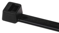 111-01960-t18r-pa66w-bk HellermannTyton Cable Tie, Inside Serrated, 100mm x 2.5 mm, Black Polyamide 6.6 (PA66), Pk-100