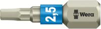 05071072001 Wera Hexagon Screwdriver Bit, 2.5 mm Tip, 1/4 in Drive, Hexagon Drive, 25 mm Overall