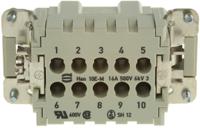 09330102602 Han E Series size 16 A Connector Insert, Male, 10 Way, 16A, 500 V