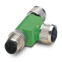 1519723 Phoenix Contact Tee 5 Pole M12 Plug to 5 Pole M12 Socket Adapter