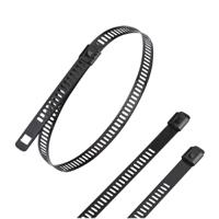 183-4173 RS PRO Cable Tie, Ladder Single Lock, 300mm x 7 mm, Black 316 Stainless Steel, Pk-100