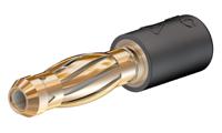 240106-21 Staubli Black, Male to Female Test Connector Adapter With Brass contacts and Gold Plated - Socket Size: 2mm