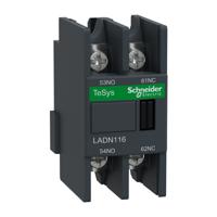 ladn116 Schneider Electric Auxiliary Contact Block, 1 Contact, 1NC + 1NO, Front Mount, TeSys LADN