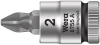 05003354001 Wera 1/4 in Drive Bit Socket, Pozidriv Bit, PZ2, 100 mm Overall Length