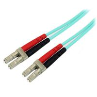 a50fblclc5 StarTech.com LC to LC Duplex Multi Mode OM3 Fibre Optic Cable, 50/125μm, Aqua, 5m