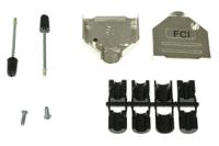 8655mh1502bklf Amphenol Communications Solutions 8655MH Series Die Cast Zinc D Sub Backshell, 15 Way, Strain Relief