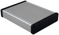 1455t2202 Hammond 1455 Series Silver Anodised Aluminium Enclosure, IP54, Black Lid, 220 x 165 x 51.5mm