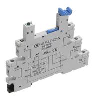 41f-1z-c1-5 Hongfa Europe GMBH 5 Pin 250V ac DIN Rail Relay Socket, for use with HF41F Series Relays