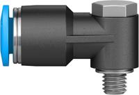 qslv-m5-6 Festo QS Series Elbow Threaded Adaptor, M5 Male to Push In 6 mm, Threaded-to-Tube Connection Style, 190666