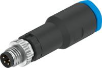 necb-s-m8g4-c2-d Festo Circular Connector, 4 Contacts, Screw, M8 Connector, Plug, Male, IP65, IP67, NECB Series