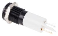 848-4636 RS PRO White Panel Mount Indicator, 220V ac, 14mm Mounting Hole Size, Faston, Solder Lug Termination, IP67