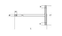 951as-332 BETA T Shape Imperial Hex Key, 3/32in
