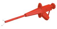 240224-22 Staubli Red Grabber Clip with Pincers, 4A, 1kV, 4mm Socket
