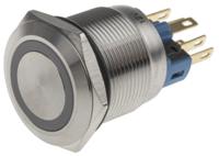 811-8499 RS PRO Illuminated Push Button Switch, Latching, Panel Mount, 22mm Cutout, SPDT, Green LED, 12V, IP65, IP67