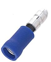 178-8385 RS PRO Insulated, Blue Crimp Bullet Connector, 1.5mm² to 2.5mm², 16AWG to 14AWG, 4mm Bullet diameter Male