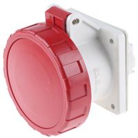 4283266 Scame IP67 Red Panel Mount 3P + E Industrial Power Socket, Rated At 32A, 380 → 415 V