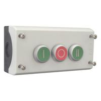 216532-m22-i3-m1 Eaton Momentary Enclosed Push Button - 3NO/3NC, Plastic, 3 Cutouts, Green/Red/Green, I/O/II, IP69K