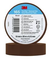 3m-165-brown-19mm-x-20m 3M Temflex 165 Brown Vinyl Electrical Tape, 19mm x 20m