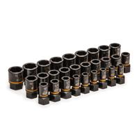 84784 GearWrench 28-Piece Imperial 1/4 in, 3/8 in Standard Socket Set with Ratchet, Extraction
