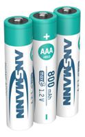 5030142 Ansmann MaxE NiMH Rechargeable AAA Battery, 800mAh, 1.2V