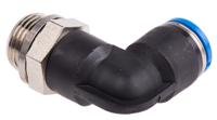 qsl-g38-10 Festo QS Series Elbow Threaded Adaptor, G 3/8 Male to Push In 10 mm, Threaded-to-Tube Connection Style, 186123