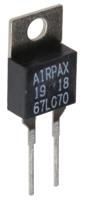 67l070 Sensata Airpax Bi-Metallic Thermostat, Opens at +70°C, +130°C Max, NC, Automatic Reset, PCB Mount
