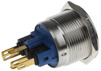 811-8534 RS PRO Illuminated Push Button Switch, Momentary, Panel Mount, 22mm Cutout, SPDT, Blue LED, 250V ac, IP65, IP67