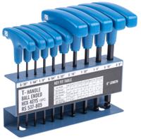 537-805 RS PRO 10 piece T Shape Imperial Hex Key Set, 3/32 → 3/8in