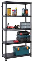 909-7028 RS PRO Black 5 Shelf Shelving Unit, 1840mm x 900mm, 400mm, 50kg Load