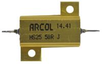 hs25-50r-j Arcol, 50Ω 25W Wire Wound Chassis Mount Resistor HS25 50R J ±5%