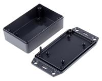 1591xxmsflbk Hammond 1591 Series Black ABS Enclosure, IP54, Flanged, Black Lid, 86.24 x 57.04 x 24.25mm
