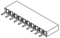 bcs-110-l-s-te Samtec BCS Series Straight Through Hole Mount PCB Socket, 10-Contact, 1-Row, 2.54mm Pitch, Solder Termination