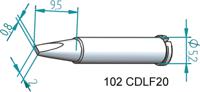 102cdlf20 Ersa 0.8 x 2 mm Chisel Soldering Iron Tip for use with i-Tool