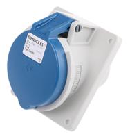 1492 MENNEKES IP44 Blue Panel Mount 3P Angled Industrial Power Socket, Rated At 32A, 230 V