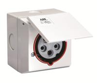 2cma178695r1000 Amphenol Industrial, 2CMA1 IP44 White 2P+E Industrial Power Socket, Rated At 16A, 250 V