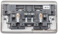 k2947bss MK Electric Silver 2 Gang Plug Socket, 2 x 2P + E Poles, 13A, Type G - British