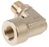 0144-10-10 Legris Brass Pipe Fitting, 90° Threaded Elbow, Male R 1/8in to Female G 1/8in