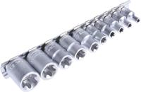 m3814 Teng Tools 10-Piece 1/4 in Standard Socket Set , e-Torx