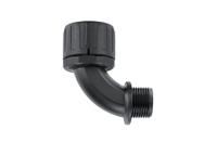 166-22206-hg34-90-m32-pa66-bk HellermannTyton 90° Elbow, Cable Conduit Fitting, 34mm Nominal Size, M32, Polyamide 6.6 (PA66), Black
