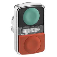 zb4bw7l3740 Schneider Electric Harmony XB4 Series Green, Red Momentary Push Button Head, 22mm Cutout, IP66, IP69K
