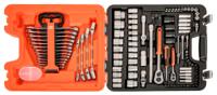 s106 Bahco 106-Piece Imperial, Metric 1/2 in; 1/4 in Deep Socket/Standard Socket/Spanner/Allen Key/Bit Set with Ratchet, 6