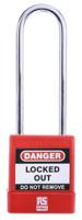 175-1181 RS PRO Red 1-Lock ABS, Steel Safety Lockout Padlocks, 5mm Shackle, 46mm Attachment