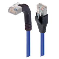 trd695sra2bl-1 L-ComTRD, 1ft Cat6, Blue RJ45 to Male RJ45 Male, Copper Braid Shielded, Terminated PVC Sheath